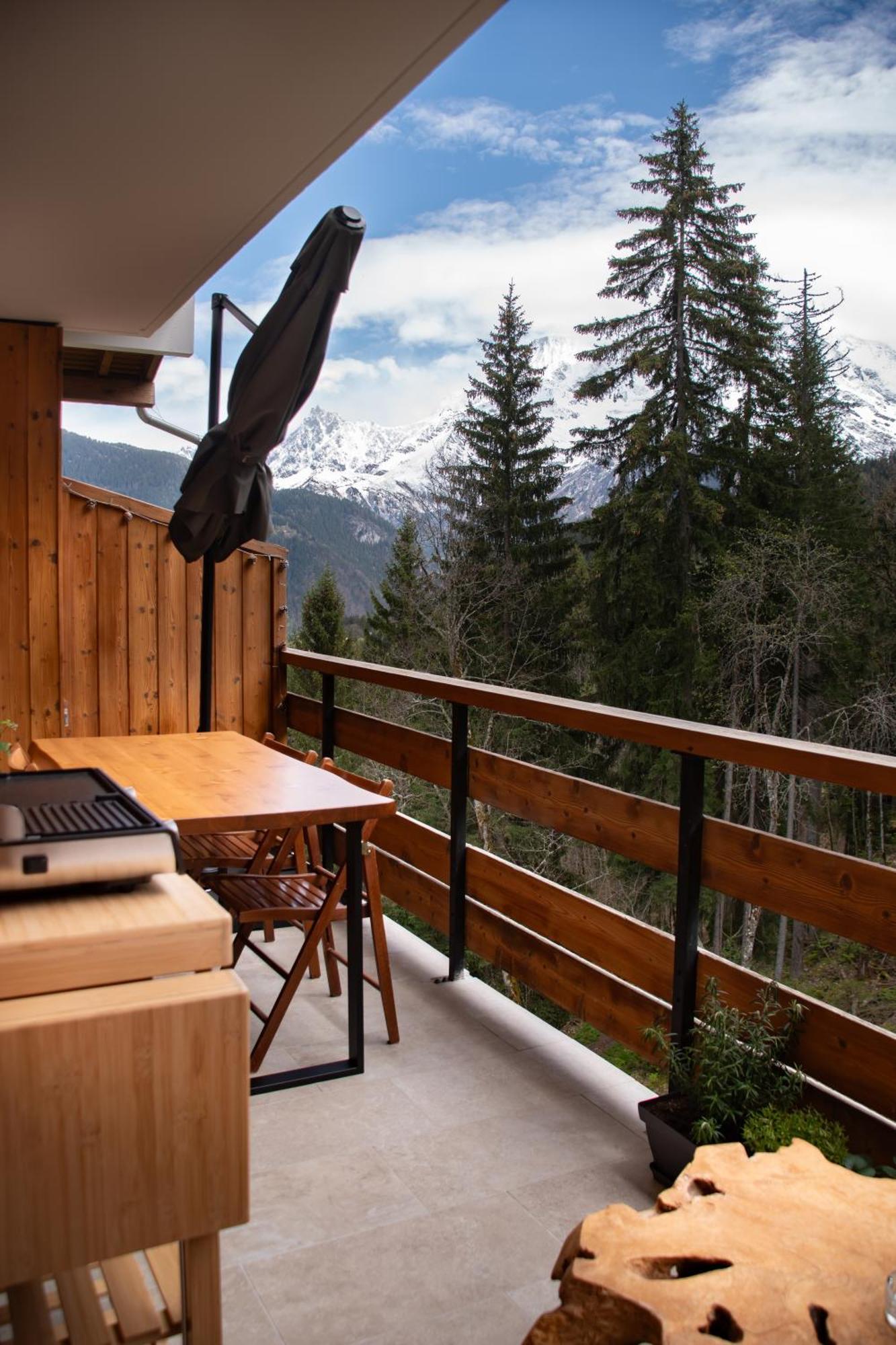 Studio Cabine Au Loup Blanc Avec Vue Mont Blanc Saint-Gervais-les-Bains Bagian luar foto