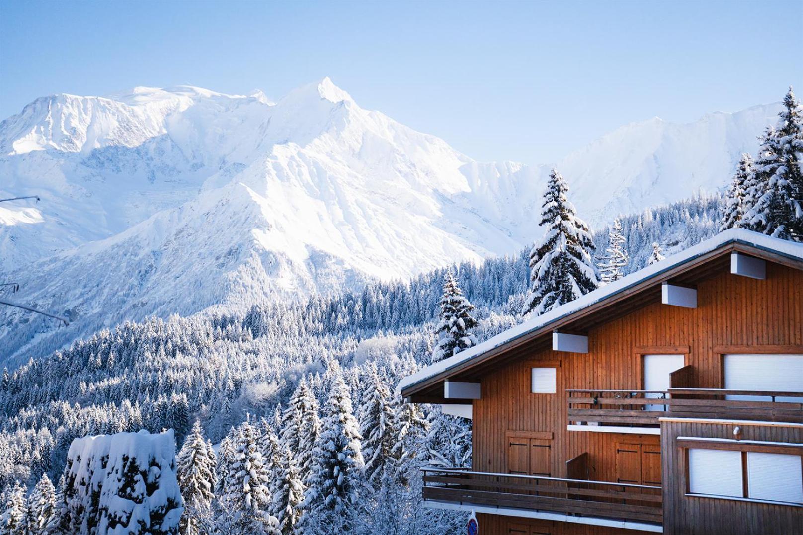 Studio Cabine Au Loup Blanc Avec Vue Mont Blanc Saint-Gervais-les-Bains Bagian luar foto